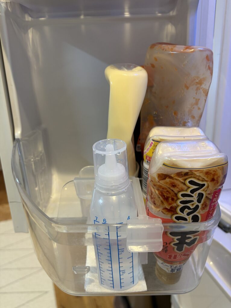 冷蔵庫左ドア 下段 チューブ調味料 収納実例