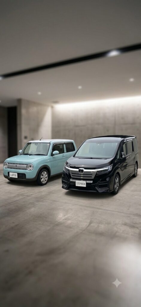 ステップワゴン、ラパンの画像